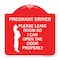 Signmission Pregnant Driver Please Leave Room So I Can Open the Door Properly With Graphic, A-DES-RW-1818-23275 A-DES-RW-1818-23275 - alternate 1